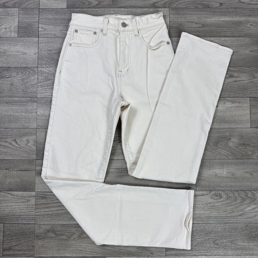 Madewell 90s Straight Denim Jeans High Rise Beige Cream sz 23
